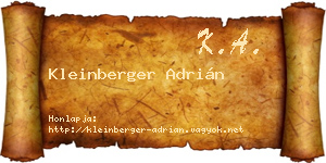 Kleinberger Adrián névjegykártya